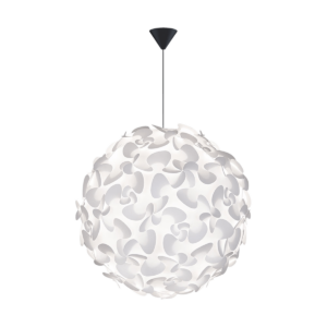 Lora X-Large hanglamp white - met koordset zwart - Ø 75 cm Wit