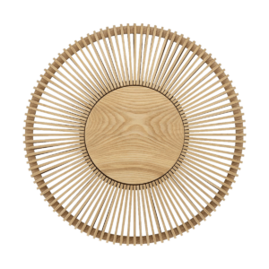 Clava Up Wood Large houten wandlamp naturel - Ø 49 cm Bruin