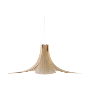 Jazz houten hanglamp naturel - met koordset wit - Ø 65 x 24 cm Bruin