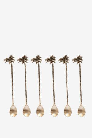 Sissy-Boy Messing latte lepel met palmboom detail