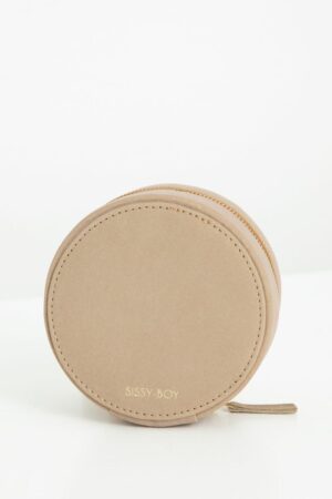 Sissy-Boy Beige mini beauty case rond