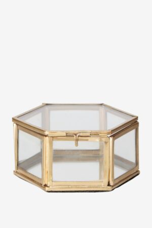 Sissy-Boy Gouden glazen box hexagon