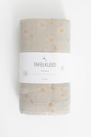 Sissy-Boy Beige tafelkleed met all over madeliefjes dessin