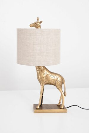 Sissy-Boy Goudkleurige tafellamp giraffe