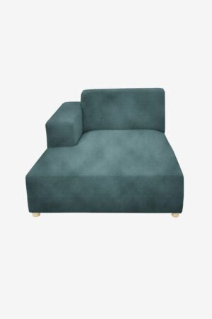 Sissy-Boy Earl velvet chaise longue links grijs blauw