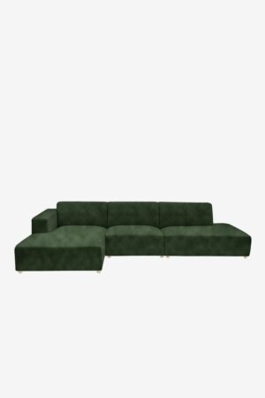 Sissy-Boy Earl velvet 4-zits bank chaise longue links otto longue rechts forest green
