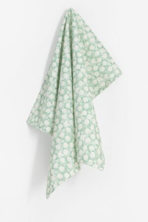 Sissy-Boy Groene theedoek met madeliefjes