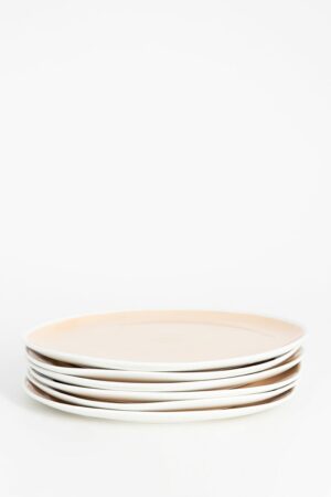 Sissy-Boy Beige dinerborden met witte rand