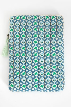 Sissy-Boy Blauwe laptophoes met klavertjes print