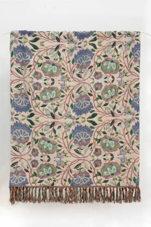 Sissy-Boy - Jacquard sprei met bloemen, bruin/blauw
