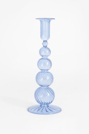 Sissy-Boy Blauwe glazen kandelaar bubble