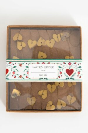 Sissy-Boy Goudkleurige kerstslinger met hartjes
