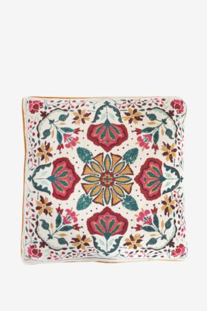 Sissy-Boy Wit jacquard kussen met bloemen dessin