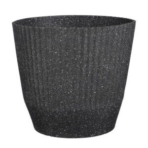 Mica Decorations Rio bloempot rond zwart terrazzo - (h33,5xØ37 cm)