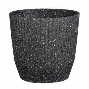 Mica Decorations Rio bloempot rond zwart terrazzo - (h28xØ31 cm)