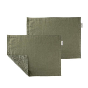 Laura Ashley set van 2 Placemats Wild Clematis Sage groen 2-zijdig Kitchen Linen Collectables