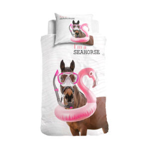 Little Monster katoenen dekbedovertrek 1 persoons I&apos;m a Seahorse (140x220 cm)