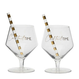Riviera Maison cocktail glas met rietje