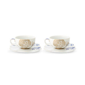 Pip Studio kop en schotel Royal White (225 ml) (set van 2)