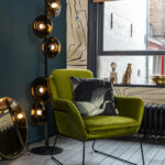 goossens woonkamer met groene velours fauteuil