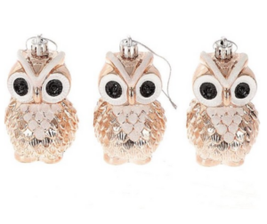 HBX Natural Living - Kersthanger Uil (set van 3)